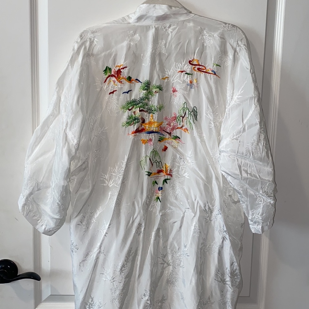 White satin kimono
